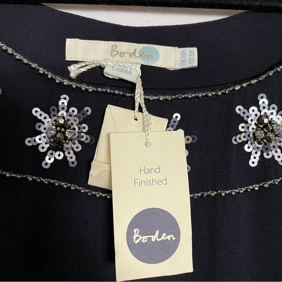 Boden Beaded Sequins Navy Evening Shift Dress NEW - Picture 2 of 13